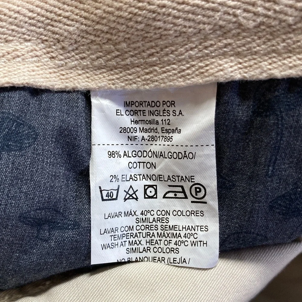 Emidio Tucci Mens Size 34 X 31 Cream Chino Flat Front Cotton Casual Pants
